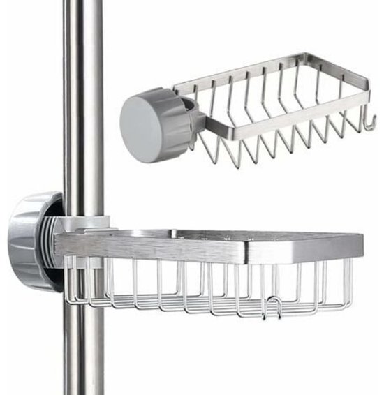 Duschablage Aus Edelstahl Mit Seifenhalter, Schwammablage Und Eierablage Für 18 32 Mm Duschstangen