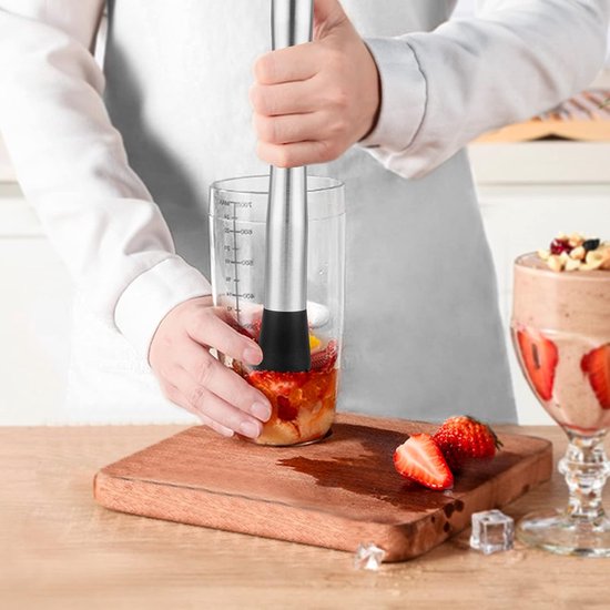 Muddler Set Aus Edelstahl Cocktailwerkzeug Für Mojitos Und Fruchtdrinks Muddler Mit Langem Griff Und Barlöffel Barzubehör 254 Cm
