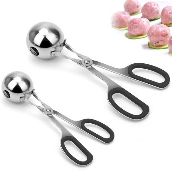 2 Teilig Antihaft Fleischbällchenlöffel Fleischbällchenzange Fleischbällchenformer Schwarz Fleischbällchenlöffel Fleischbällchen /reisbällchenzan
