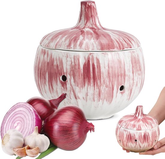 Keramik Knoblauchtopf Mit Belüftungslöchern Aufbewahrungsglas Für Knoblauch Und Ingwer, Farbenfroher Küchenbehälter