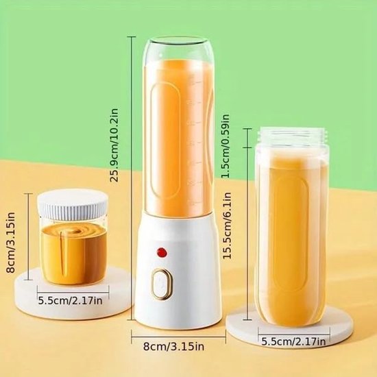 Mini Mixer Obst Und Gemüsepresse 450 Ml 40 W Schnell Und Einfach 10 Edelstahlklingen Usb Aufladbar Saft Becher Flasche Für Unterwegs