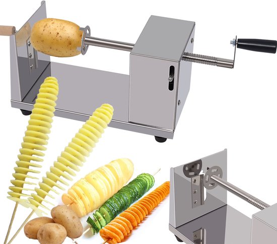 Jeiibrzui Spiral Kartoffelschneider Pommes Frites Schneider Multifunktional, Schneidet Kartoffeln Und Gemüse In Sekundenschnelle 1 Stück Für Kart