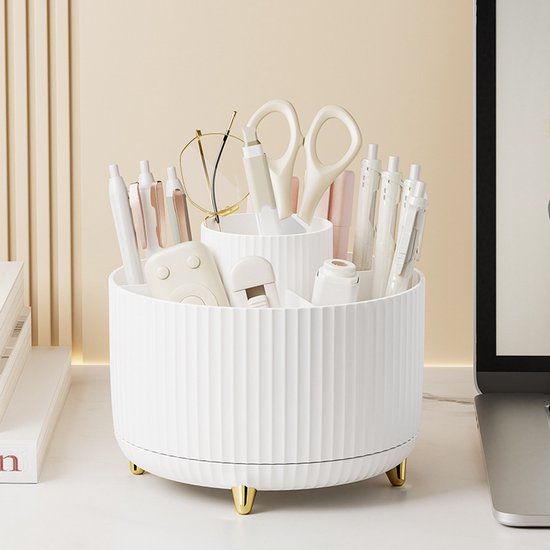 Schreibtisch Organizer Mit 360° Drehbarem Stifthalter, Kosmetik Organizer, Büro Organizer Mit 5 Fächern, Stifteablage Für Zuhause, Büro, Schule U