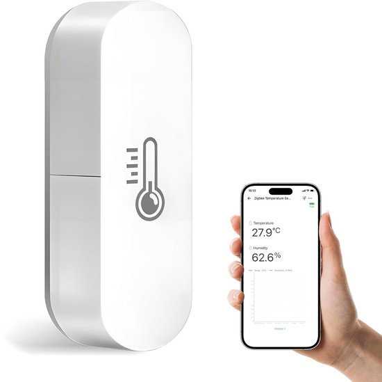 Temperatur Und Feuchtigkeitssensor Mit Intelligentem Alarm Kompatibel Mit Alexa Und Google Assistant Zigbee 3.0 Erforderlich