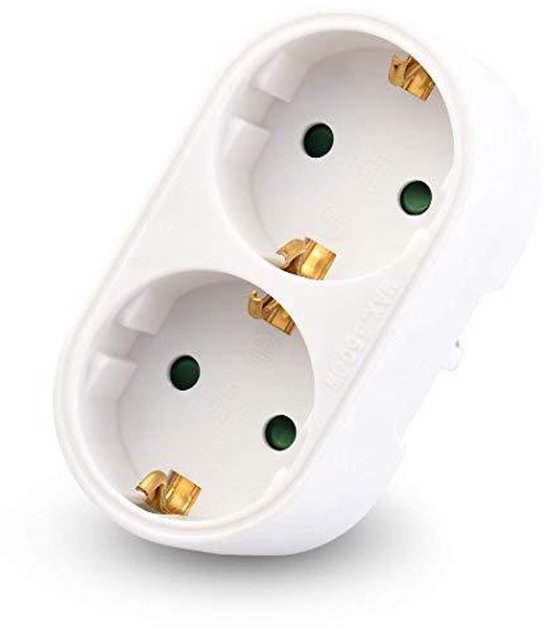 Schuko Adapter Für 1 Auf 2 Steckdosen, Eu Doppelstecker Adapter 16a 3680w Für Zuhause Und Reisen