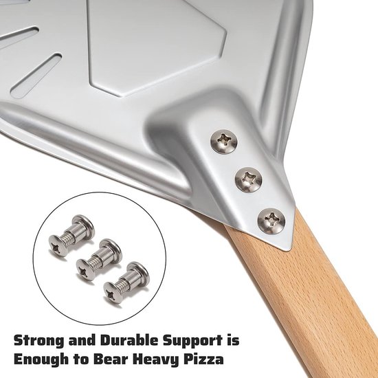 Pizzaschieber Pizzawender Aus Aluminium Mit Holzgriff 54,5 Cm Pizzaschieber Zum Grillen Pizzaschieber Für Selbstgemachte Pizza Stabil Grillzubehö