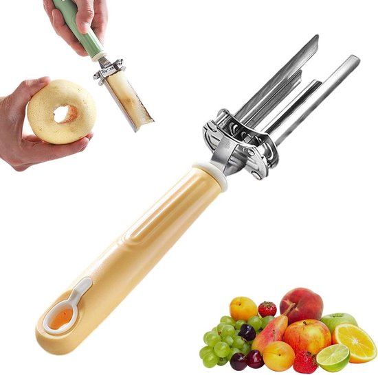 2 In 1 Apfelentkerner Und Schäler Apfelentkerner Obstentkerner Aus Edelstahl Entkerner Für Äpfel, Birnen, Paprika Und Backwaren Küchenhelfer Für