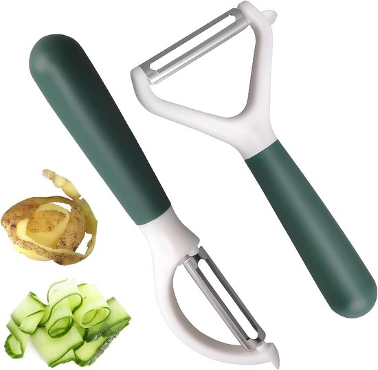 Ergonomisches Sparschäler Set, 2 Teilig Edelstahl, Extra Scharf Und Langlebig, Für Gemüse Und Obst