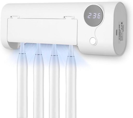 Wandmontierter Zahnbürstenhalter Uv Zahnbürstensterilisator Und Elektrischer Zahnbürstenhalter Wiederaufladbar Und Usb Anschluss Badezimmerzubehö