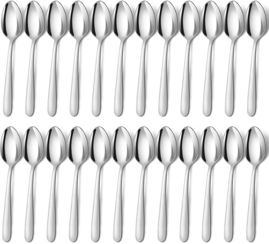 Dailygoods Suppenlöffel Set, 24 Teilig Edelstahllöffel Spülmaschinenfest Langlebig Elegantes Design 20,4 Cm Esslöffel