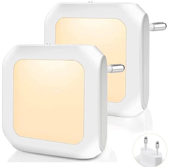 2 Teiliges Led Nachtlicht Kindernachtlicht Mit Stecker Dimmbares Sensor Nachtlicht Warmweißes Licht (2700 3200 K) Mit Automatischem Dämmerungssen