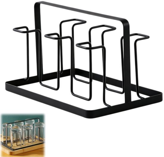 Tassenabtropfgestell Tassenhalter Tassenaufhänger Tassenaufbewahrungsgestell Für Zuhause, Küche, Esszimmer, Bar Schwarz 21,3 X 14 X 11 Cm