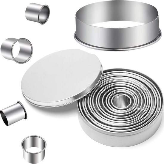 Mini Ausstechformen Set, 12 Teilig Runde Ausstechformen Aus Edelstahl Mit Aufbewahrungsbox