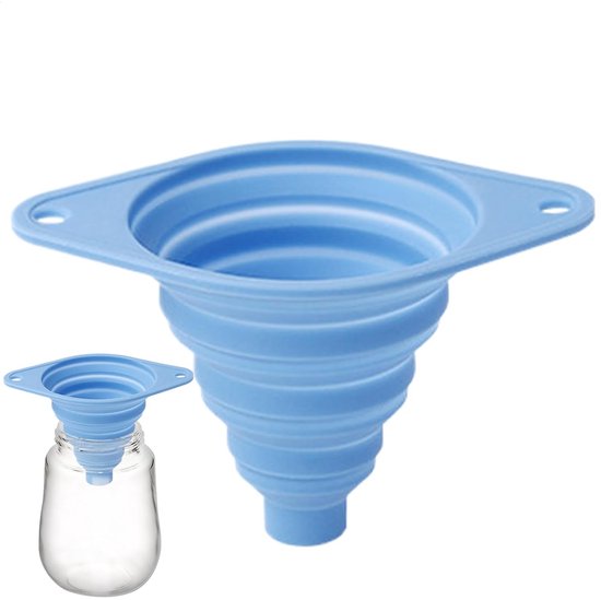 Set Mit 2 Blauen, Faltbaren Silikontrichtern (12 Cm) Kompakt, Multifunktional, Für Küche, Reisen Und Hobby