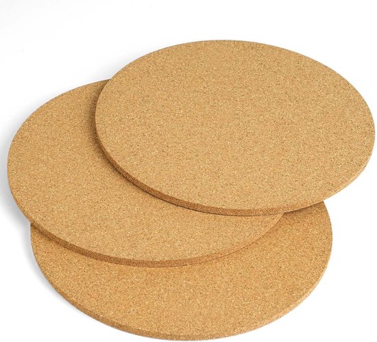 Untersetzer Runde Korkuntersetzer Platzsets 19 Cm Durchmesser Hitzebeständig Für Töpfe Und Schüsseln 1 Cm Dick Naturfarbe 3 Stück