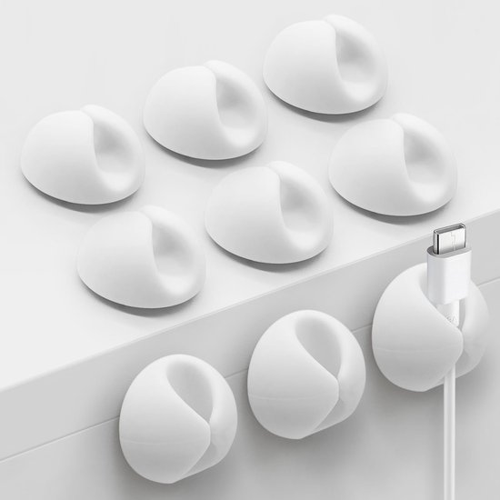 Kabelorganisator Schreibtisch Kabelorganisator Nachttisch Ladekabelorganisator Weiß 9 Selbstklebende Kabelclips Zur Verwendung In Küche, Wohnzimm