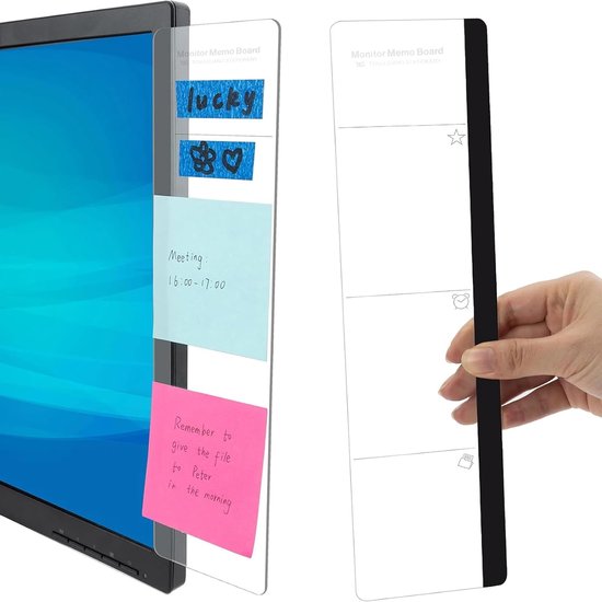 2 Teilige Memotafel Für Monitor Acryl Haftnotizhalter Büroorganizer Für Nachrichten Und Notizen