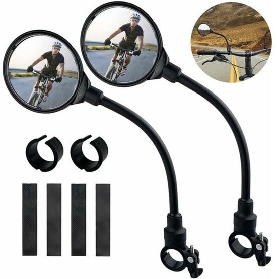 Set Mit 2 Lenker Fahrradspiegeln, 360° Verstellbarer Fahrradspiegel, Elektrorollerspiegel, Mountainbike Spiegel