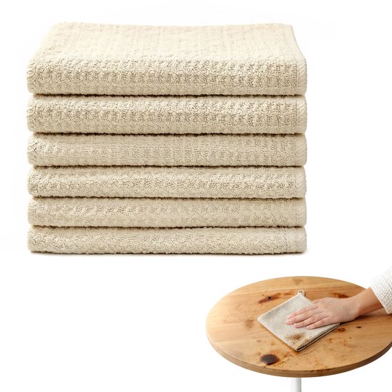 Set Mit 6 Multifunktionalen Mikrofasertüchern Waffeltücher Geschirrtücher, Poliertücher, Scheuerschwämme 30 X 30 Cm Küchenreinigungstücher Barrei