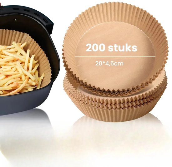 200 Blatt Backpapier Für Heißluftfritteusen Backzubehör Backpapier Antihaftbeschichtung Für Backofen Und Mikrowelle 20 X 4,5 Cm Braun