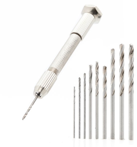 Mini Bohrmaschine Mit Druckmechanismus 10 Teiliges Bohrer Set Für Weiche Materialien Rutschfester Griff