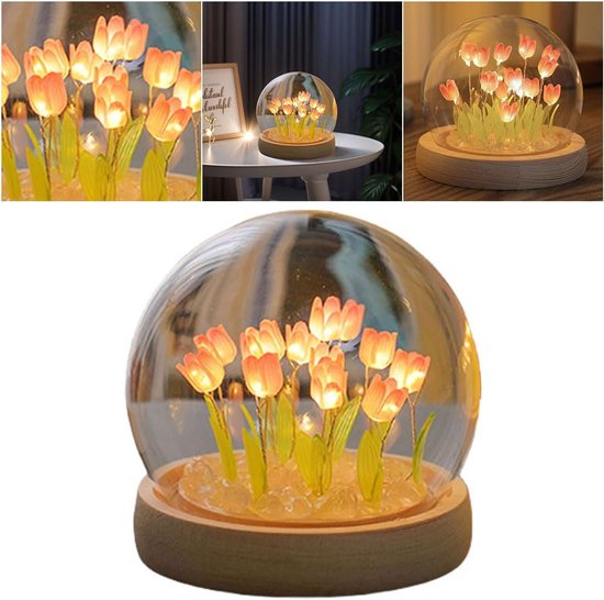Nachtlicht Tulpenförmiges Nachtlicht Nachttischlampe Led Nachtlicht Tischlampe Zur Schlafzimmerdekoration Oder Als Geburtstagsgeschenk (rosa)