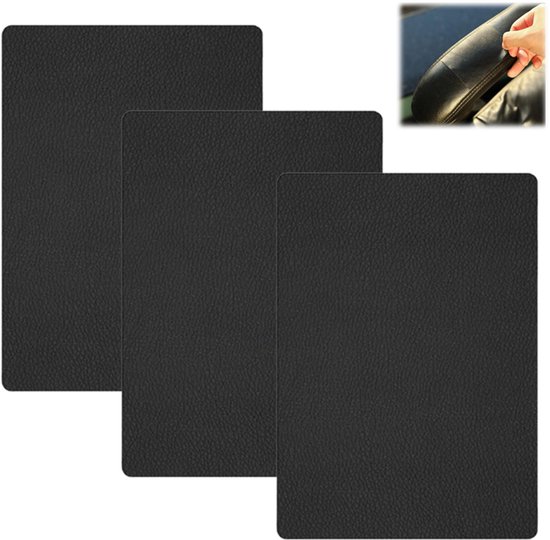3 Teiliges Lederreparaturset Lederreparaturflicken Selbstklebende Lederreparaturflicken Für Sofas Und Autositze Schwarz 20 X 28 Cm Frei Zuschneid