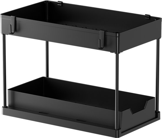 Küchenregal Badezimmerregal Schreibtischregal Schwarz 39,5 X 22,2 X 33,7 Cm