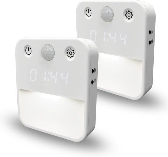 Nachtlicht Mit Bewegungssensor Led Nachtlicht Mit Zeitanzeige Induktions /dauerlicht Einstellbare Helligkeit Drei Farbwechsel Touch Dimmfunktion