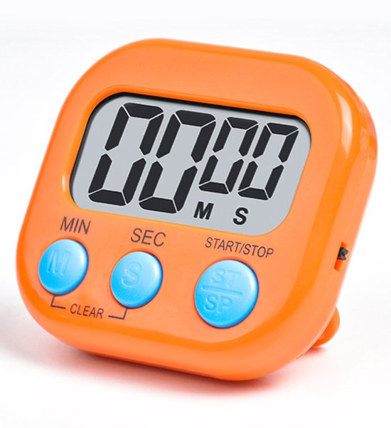 2er Pack Digitaler Küchentimer Mit Großen Ziffern, Lautem Alarm, Magnetischer Rückseite, Zum Kochen Und Backen Farbe: Orange 7,3 X 6,5 Mm