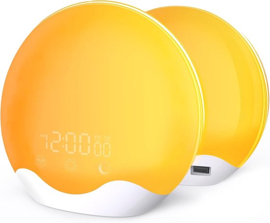 Lichtwecker, Tageslichtwecker, Wecklicht, Sonnenaufgangs Und Sonnenuntergangssimulation, Wecker, Fm Radio, 5 Naturgeräusche, 2 Alarme, Schlummerf
