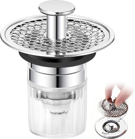Pop Up Abflussstopfen, Waschbeckenstöpsel 32 42 Mm, Mit Verstopfungsschutz Und Geruchsfilter, Universeller Waschbeckenstöpsel, Für Küchen Und Bad