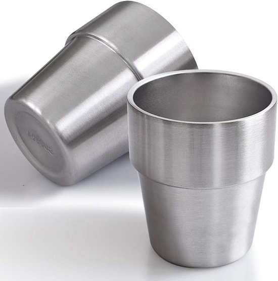 Doppelwandige Edelstahlbecher 300 Ml Für Grillabende, Zuhause, Büro Und Partys 2er Set