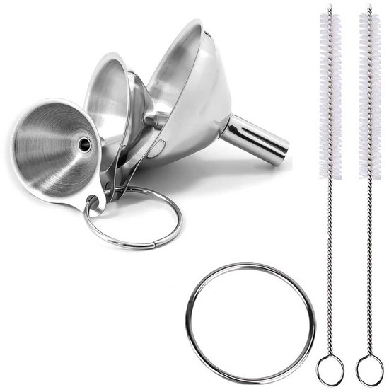 Küchen Trichter Set Großer, Mittlerer Und Kleiner Trichter Fülltrichter Mini Trichter Inklusive 2 Reinigungsbürsten Für Küchen Und Restaurants Zu