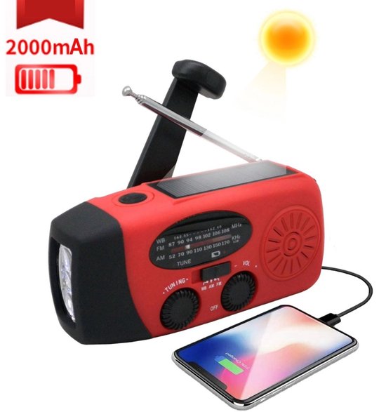 Oimg Notradio Tragbares Notradio Powerbank 2000 Mah Radio Mit Akku Für Notfälle Notfallset Solarbetrieben Taschenlampe Batteriebetriebenes Notrad
