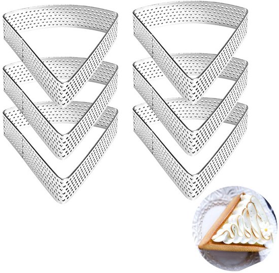 6 Edelstahl Mousseformen Edelstahl 430 Perforierte Mousseformen Für Runde Oder Dreieckige Kuchen /tortenformen Zum Backen Von Desserts, Mousses U