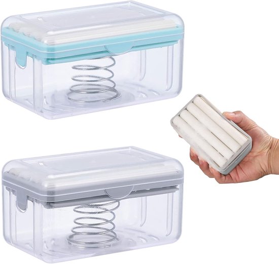 Schaumseifenspender Mit Rollen Automatischer 2 In 1 Seifenhalter, Für Dusche, Bad Und Küche, Erhältlich In Blau Und Grau