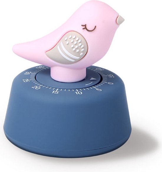 Küchentimer Mit Vogelmotiv, Niedlicher Kawaii Küchentimer, Mechanischer Timer Mit Vogelmotiv 60 Minuten Countdown Uhr Als Erinnerungsfunktion Für