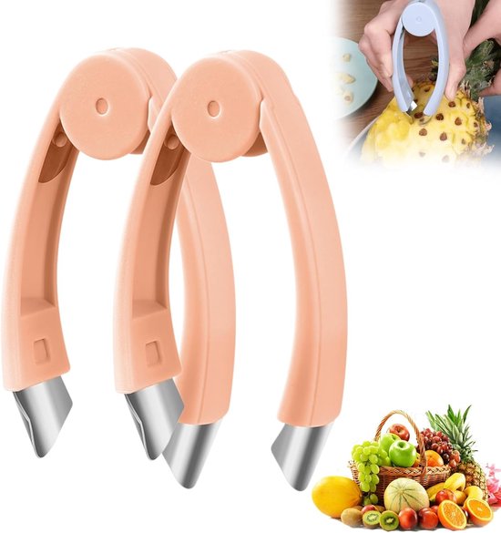 2 Teiliger Ananas Augenentferner Multifunktionaler Ananas Entkerner Und Schneider Ananas Augenentferner Edelstahl Schneider Erdbeer Stielentferne