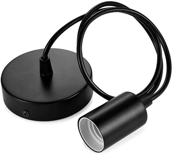 Hängende Pendelleuchte Mit Schlüsselloser Zylindrischer Fassung Und Deckenplatte, Max. 60 W 2er Set E27