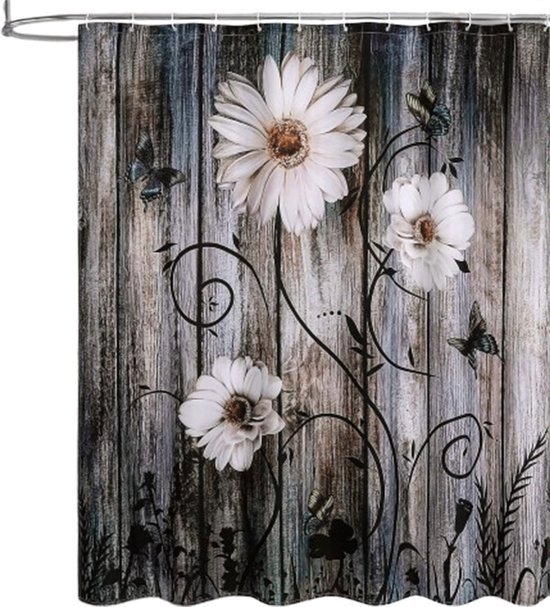 Duschvorhang Moderner Duschvorhang Mit Blumenmuster Abstrakter Duschvorhang Schimmelresistent Waschbar 180 X 200 Cm
