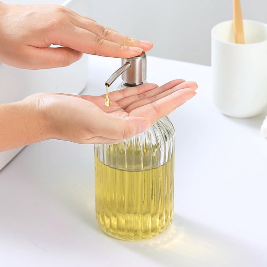 Seifenspender Aus Glas Mit Edelstahlpumpe 532 Ml Transparent
