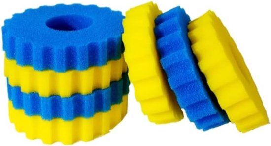Teichfilter Teichfilterschaum Ersatzfiltermaterial Passend Für Cpf/cpa15000 3 Blaue Schaumstoffeinlagen + 4 Gelbe Schaumstoffeinlagen 25,5 × 25,5
