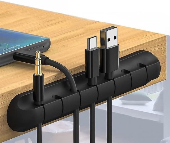 2 Teiliger, Selbstklebender Kabelorganizer Kabelclip Flexibles Usb Kabel Kabelaufwickler Mit Praktischem Silikonclip Für Nachttisch Und Schreibti
