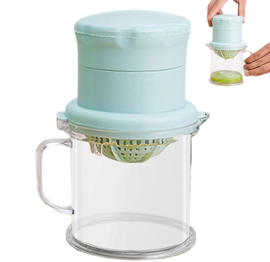 Entsafter, Manuelle Zitronenpresse Mit Becher Und Sieb, Zitruspresse, Tragbarer Fruchtentsafter Für Zuhause, Küche, Esszimmer, Zitruspresse Für S