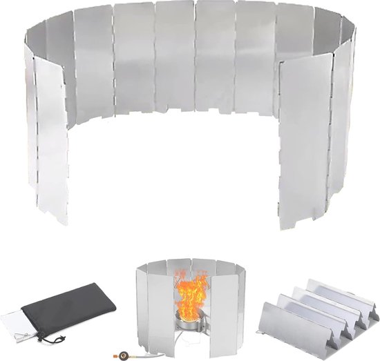 Windschutz Für Campingkocher, Faltbarer 16 Teiliger Windschutz Für Gaskocher Im Freien, Windschutz Aus Aluminium Für Camping, Grillen Und Picknic