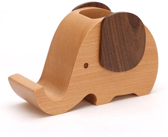 Stiftehalter Holz Stifteorganizer Elefanten Aus Holz Mit Handyhalterung Stifteablage Büroaccessoires Handyhalterung Für Schulen, Zuhause Und Büro