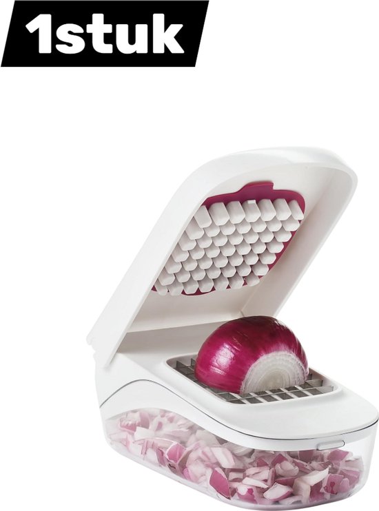 Gemüseschneider (1 Teilig) Multifunktionaler Gemüseschneider Für Zwiebeln, Paprika Und Obst Inklusive Ersatzklingen Küchengeeignet Weiß