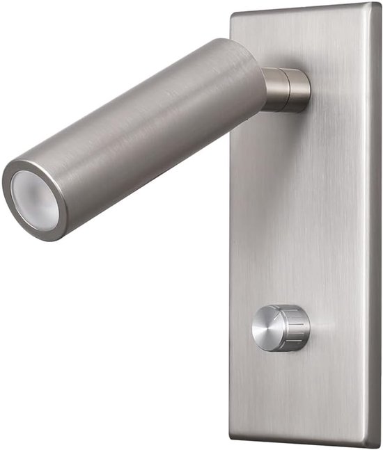 Wandmontierte Led Leselampe 5w Warmweiß 3000k Drehdimmer Nickel Finish Zum Lesen