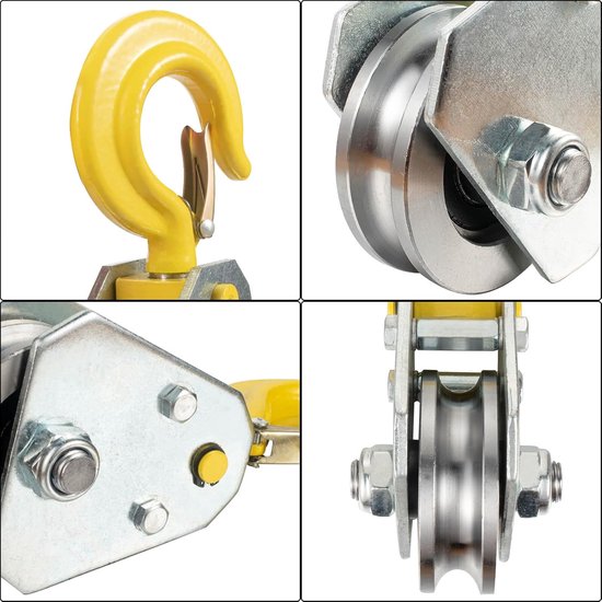 1 Tonnen Rolle Mit Kugellagern Und Haken, Für 15 Mm Seile Und Stahlseile
